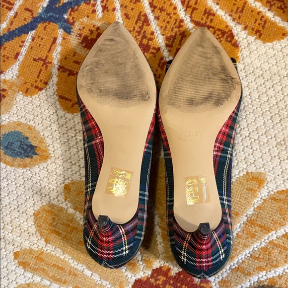 J Crew Tartan Bow Heels size 9 - Picture 5 of 7